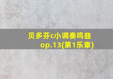 贝多芬c小调奏鸣曲 op.13(第1乐章)